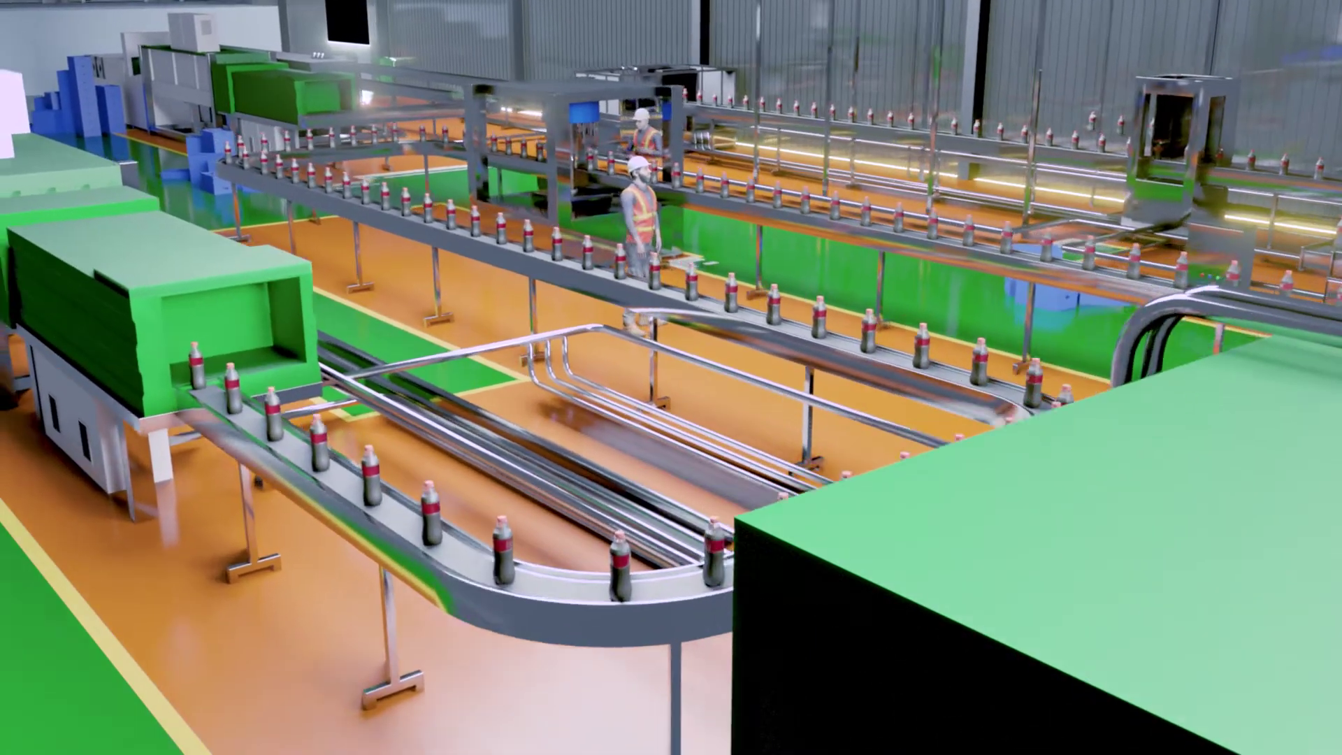 3D factory animation, factory processs, and manufacturing animation